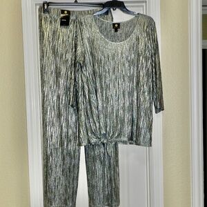 JM Collection Holiday Party Set Pants Top